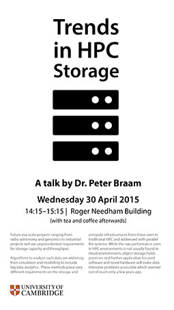 Trends in HPC Storage talk, Dr Peter Braam