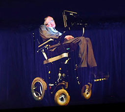Professor Hawking's virtual appearance at the Sydney Opera House, live from UIS' videoconferencing studio in town